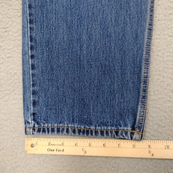 Levis 550 Jeans Mens 36x32 Blue Relaxed Fit Straight Medium Wash Denim Cotton - Picture 8 of 10